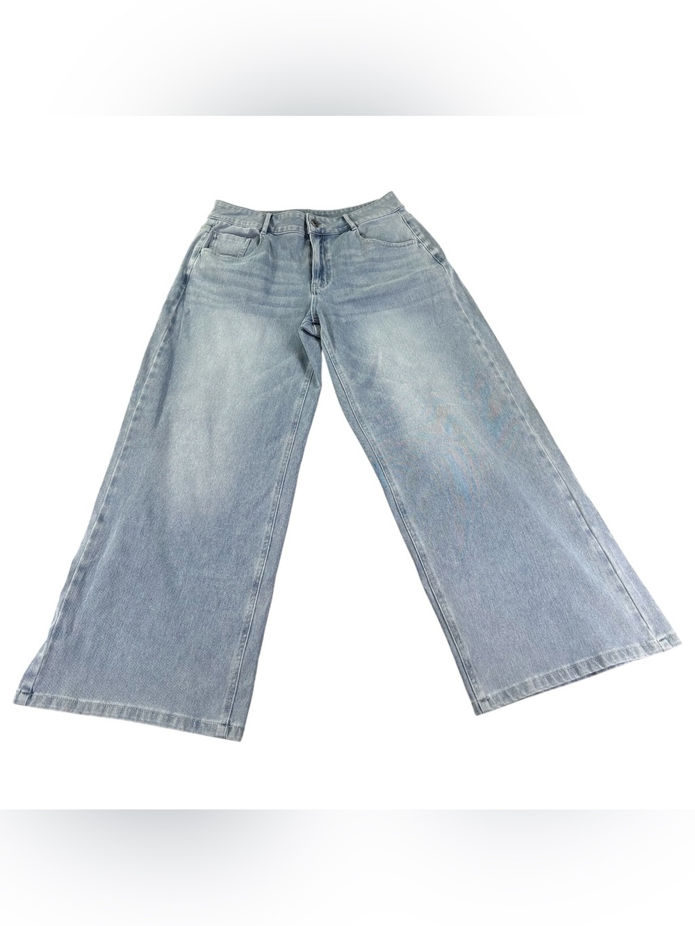 Halara Flex High Waisted Wide Leg Jeans Women’s M Petite Light Wash Stretch